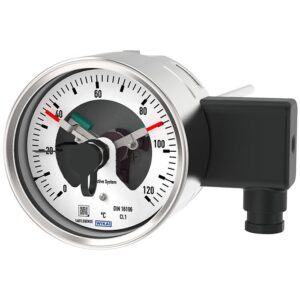 Termômetro bimetálico com contatos de comutação